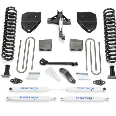 Fabtech 17-21 Ford F250/F350 4WD Diesel 4in Basic Sys w/Perf Shks