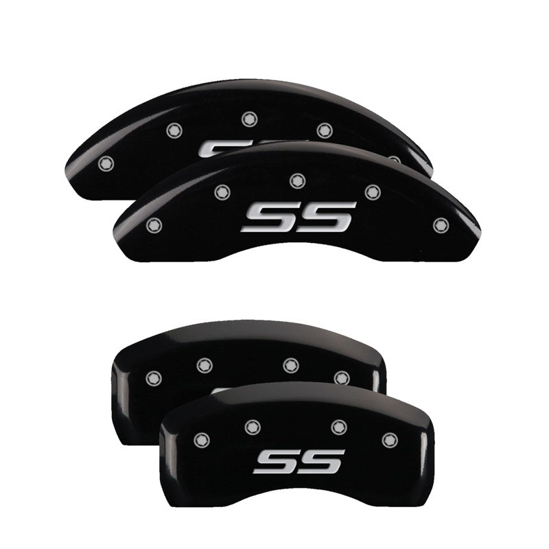 MGP 4 Caliper Covers Engraved Front & Rear Monte Carlo style/SS Black finish silver ch MGP 4 Caliper Covers Engraved Front & Rear Monte Carlo style/SS Black finish silver ch