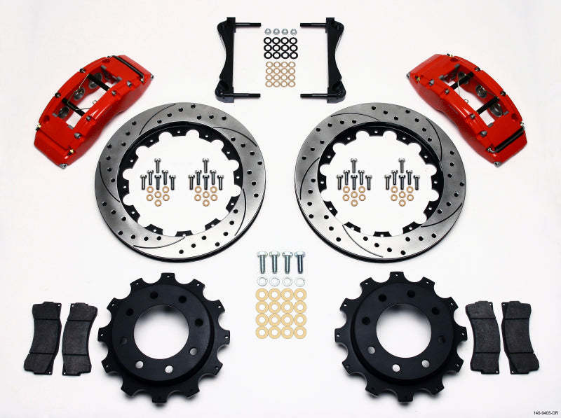 Wilwood TC6R Rear Kit 16.00in Drilled Red 1999-2010 GM H2 / 2500 4.63 Cntr Wilwood TC6R Rear Kit 16.00in Drilled Red 1999-2010 GM H2 / 2500 4.63 Cntr