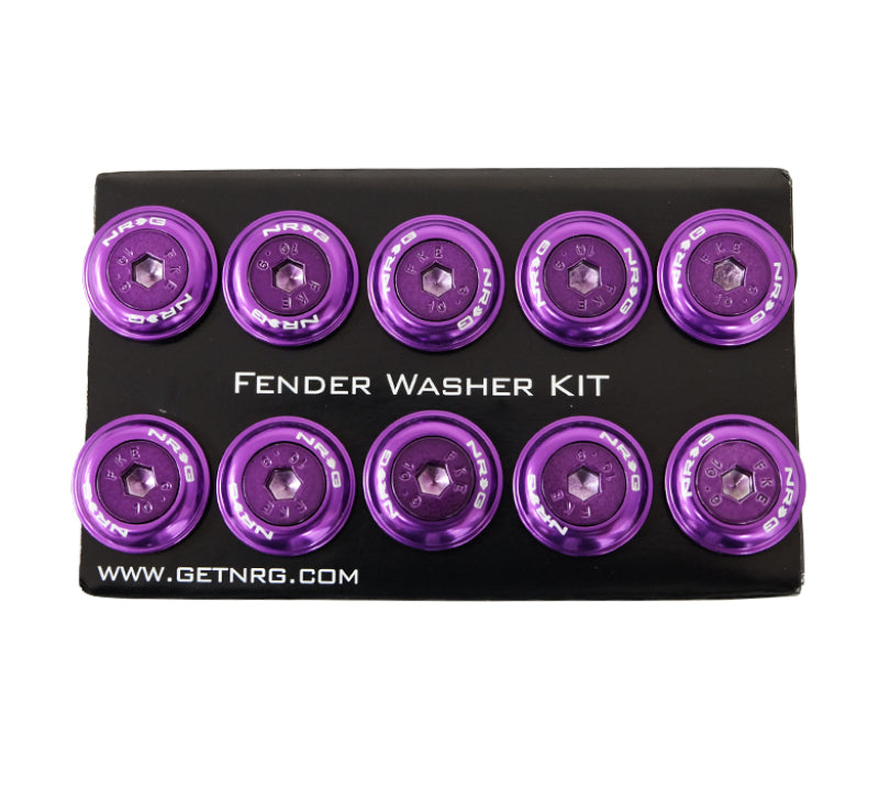 NRG Fender Washer Kit w/Color Matched M6 Bolt Rivets For Plastic (Purple) - Set of 10 NRG Fender Washer Kit w/Color Matched M6 Bolt Rivets For Plastic (Purple) - Set of 10