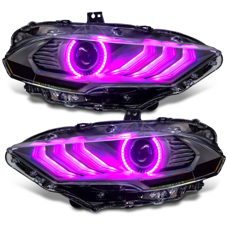 Oracle Lighting 18-23 Ford Mustang Dynamic ColorSHIFT LED Headlights - Black Series SEE WARRANTY Oracle Lighting 18-23 Ford Mustang Dynamic ColorSHIFT LED Headlights - Black Series SEE WARRANTY