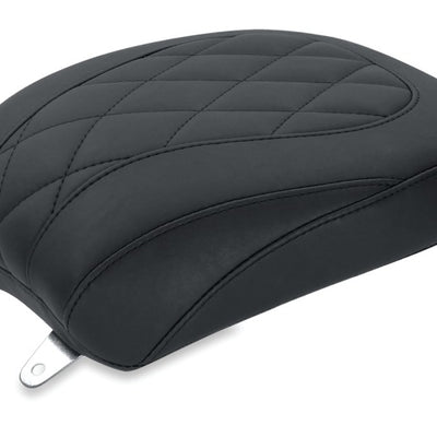 Mustang 84-06 Harley Standard Rear Tire Wide Tripper Passenger Seat Diamond Stitch - Black