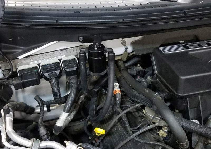 J&L 11-14 Ford F-150/Ford F-150 Raptor 6.2L Passenger Side Oil Separator 3.0 - Black Anodized J&L 11-14 Ford F-150/Ford F-150 Raptor 6.2L Passenger Side Oil Separator 3.0 - Black Anodized