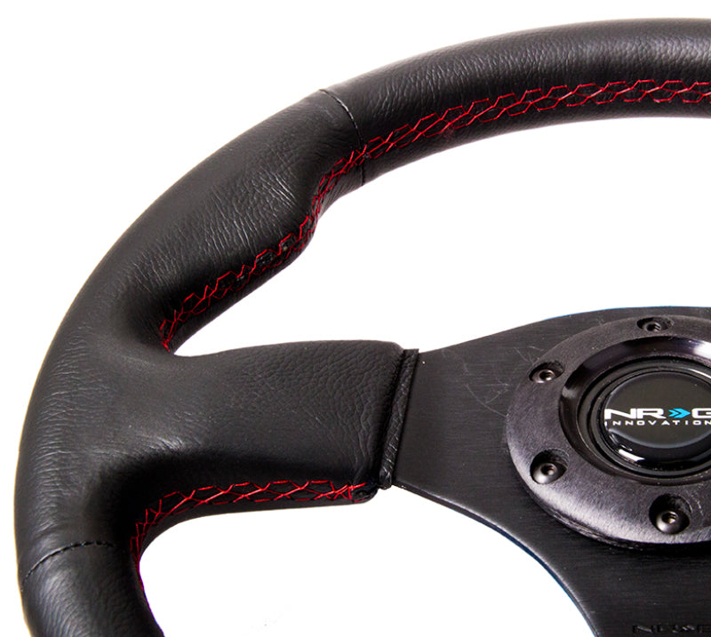 NRG Reinforced Steering Wheel (320mm) Leather w/Red Stitch NRG Reinforced Steering Wheel (320mm) Leather w/Red Stitch