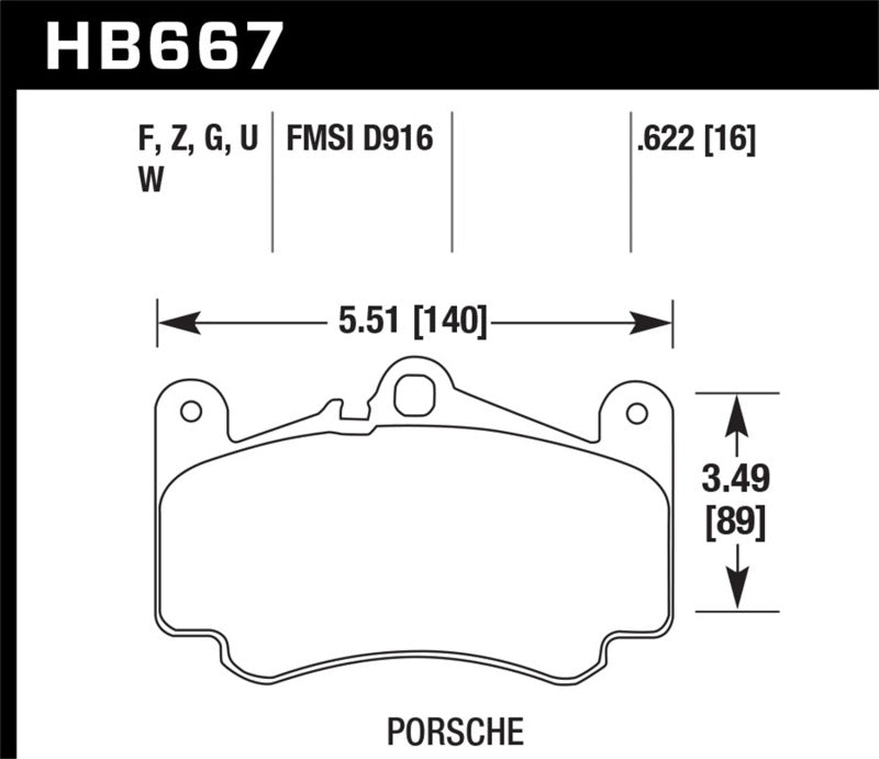Hawk 2012 Porsche 911 HP Plus Front Street Brake Pads Hawk 2012 Porsche 911 HP Plus Front Street Brake Pads