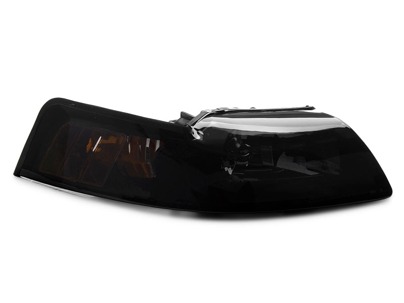 Raxiom 99-04 Ford Mustang Axial Series OE Style Headlights- Black Housing (Smoked Lens) Raxiom 99-04 Ford Mustang Axial Series OE Style Headlights- Black Housing (Smoked Lens)