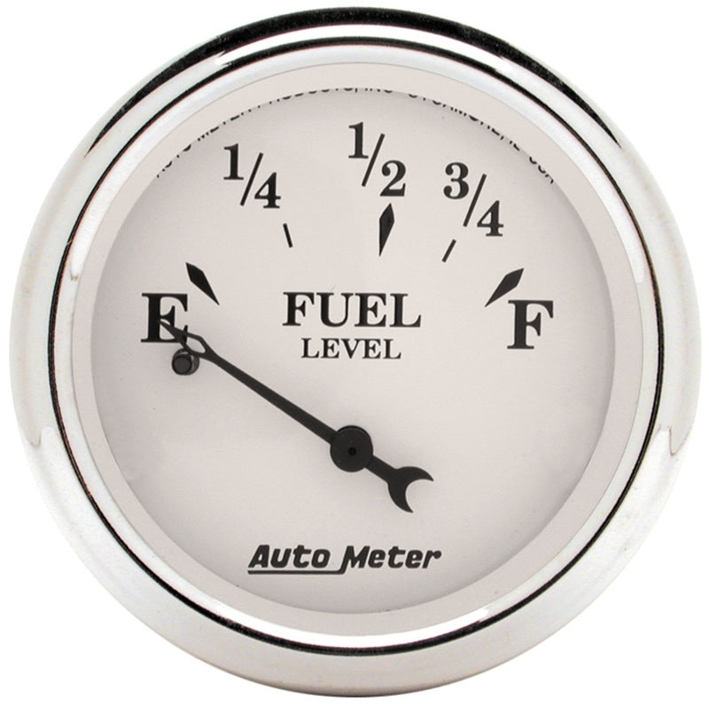 Auto Meter Old Tyme White 2-1/16in 0-30 OHM Electric Fuel Level Gauge Auto Meter Old Tyme White 2-1/16in 0-30 OHM Electric Fuel Level Gauge