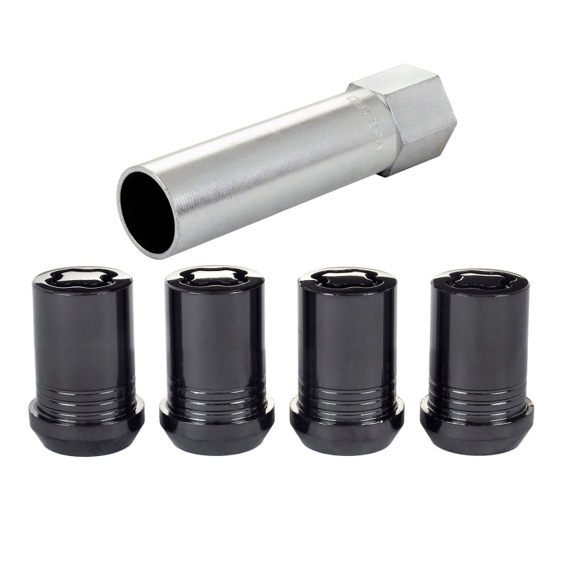 McGard Wheel Lock Nut Set - 4pk. (Tuner / Cone Seat) M12X1.25 / 13/16 Hex / 1.24in. Length - Black McGard Wheel Lock Nut Set - 4pk. (Tuner / Cone Seat) M12X1.25 / 13/16 Hex / 1.24in. Length - Black