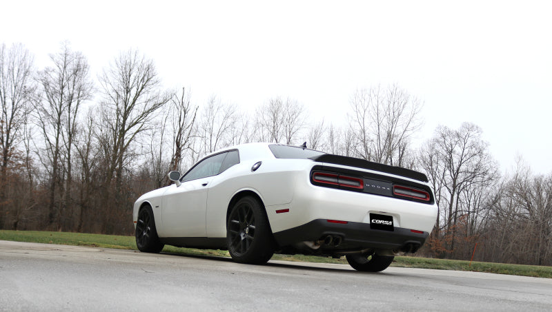 Corsa 2015-2017 Dodge Challenger Sport Cat-Back Dual Rear Exit with Twin 3.5in Polished Pro-Seri Corsa 2015-2017 Dodge Challenger Sport Cat-Back Dual Rear Exit with Twin 3.5in Polished Pro-Seri