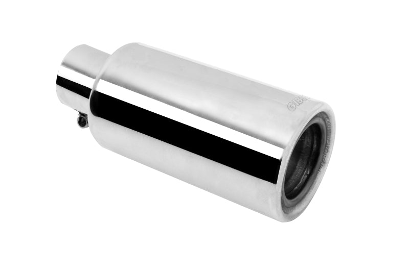 Gibson Rolled Edge Angle-Cut Muffler Quiet Tip - 4in OD/2.25in Inlet/12in Length - Stainless Gibson Rolled Edge Angle-Cut Muffler Quiet Tip - 4in OD/2.25in Inlet/12in Length - Stainless