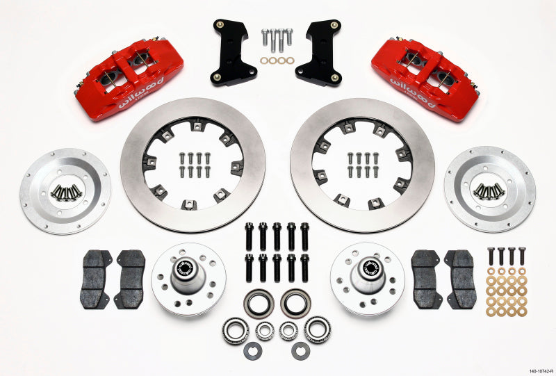 Wilwood Dynapro 6 Front Hub Kit 12.19in Red 74-80 Pinto/Mustang II Disc Spindle only Wilwood Dynapro 6 Front Hub Kit 12.19in Red 74-80 Pinto/Mustang II Disc Spindle only