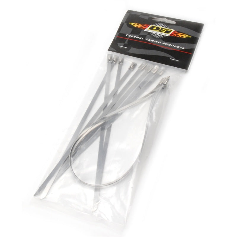 DEI Stainless Steel Positive Locking Tie Eight 1/4in (7mm) x 9in and Four 7mm x 20in DEI Stainless Steel Positive Locking Tie Eight 1/4in (7mm) x 9in and Four 7mm x 20in