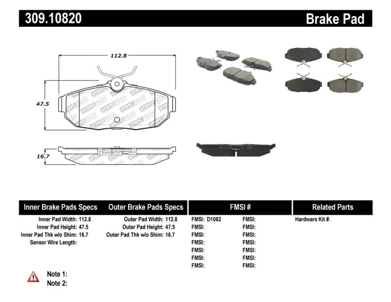 StopTech Performance 05-09 Ford Mustang Cobra/Mach 1 V6/GT / 10 Shelby/Shelby GT Rear Brake Pads StopTech Performance 05-09 Ford Mustang Cobra/Mach 1 V6/GT / 10 Shelby/Shelby GT Rear Brake Pads