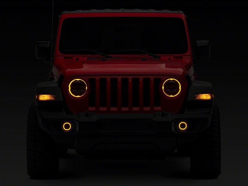 Raxiom 18-23 Jeep Wrangler JL Axial Series 9-In Angel Eye LED Headlights- Blk Housing (Clear Lens) Raxiom 18-23 Jeep Wrangler JL Axial Series 9-In Angel Eye LED Headlights- Blk Housing (Clear Lens)