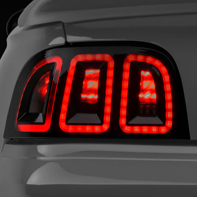 Raxiom 96-98 Ford Mustang Icon LED Tail Lights- Black Housing (Smoked Lens)