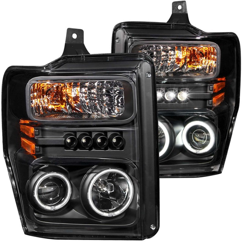 ANZO 2008-2010 Ford F-250 Projector Headlights w/ Halo Black (CCFL) ANZO 2008-2010 Ford F-250 Projector Headlights w/ Halo Black (CCFL)