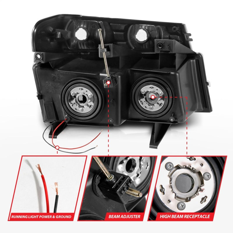 ANZO 04-12 GM Colorado/Canyon/I-Series Crystal Headlights - w/ Light Bar Chrome Housing 4pcs ANZO 04-12 GM Colorado/Canyon/I-Series Crystal Headlights - w/ Light Bar Chrome Housing 4pcs