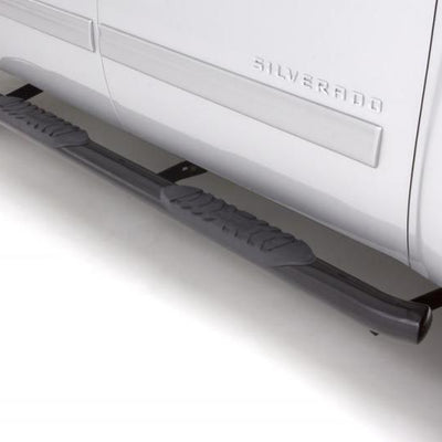 Lund 04-17 Nissan Titan Crew Cab 5in. Oval Curved Steel Nerf Bars - Black