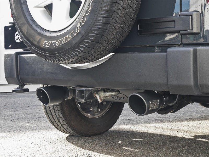 aFe Rebel Series 2.5in 409 SS Axle-Back Exhaust w/ Black Tips 2007+ Jeep Wrangler (JK) V6 3.6L/3.8L aFe Rebel Series 2.5in 409 SS Axle-Back Exhaust w/ Black Tips 2007+ Jeep Wrangler (JK) V6 3.6L/3.8L