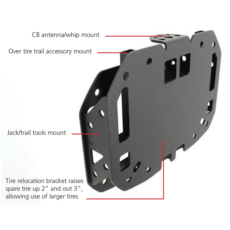 Go Rhino 18-20 Jeep Wrangler JL/JLU Rockline Spare Tire Relocation Go Rhino 18-20 Jeep Wrangler JL/JLU Rockline Spare Tire Relocation