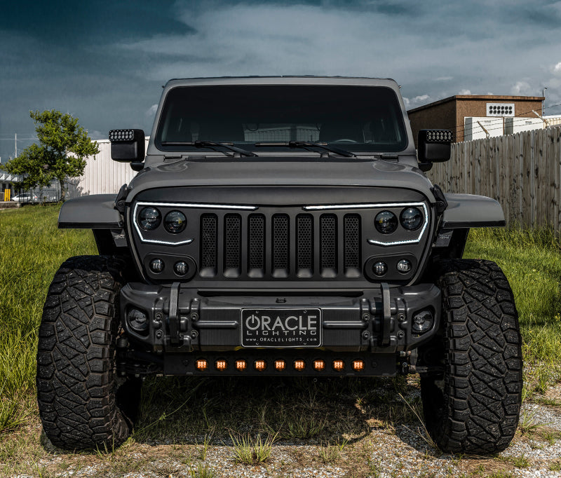 ORACLE Lighting 18-22 Jeep Wrangler JL Skid Plate w/ Integr LED Emitters - Amber SEE WARRANTY ORACLE Lighting 18-22 Jeep Wrangler JL Skid Plate w/ Integr LED Emitters - Amber SEE WARRANTY