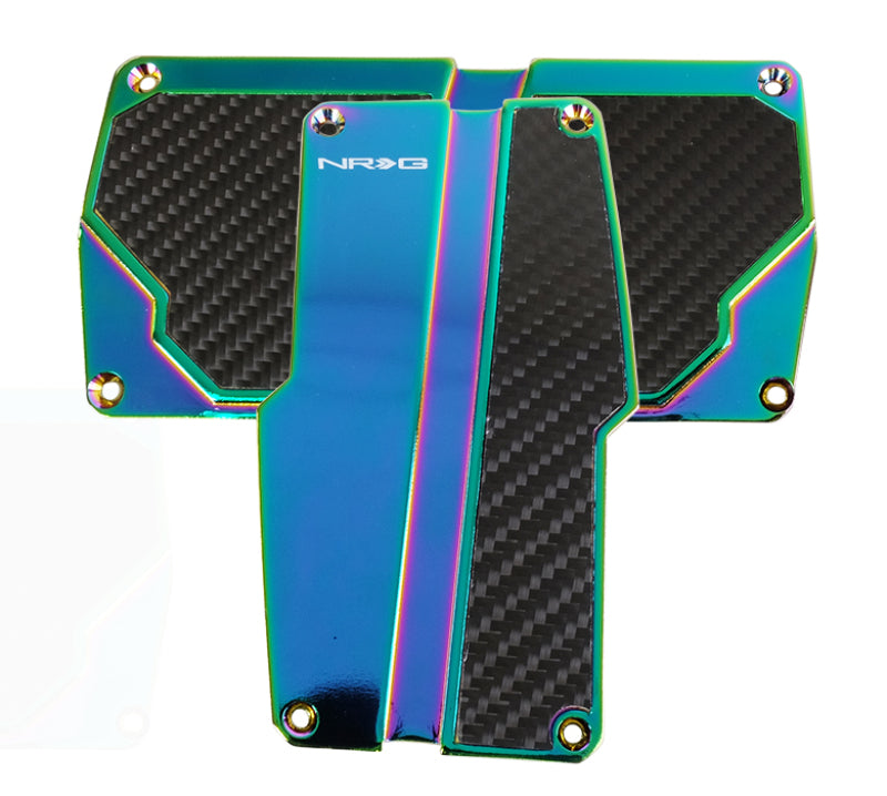 NRG Brushed Aluminum Sport Pedal A/T - Silver w/Black Carbon NRG Brushed Aluminum Sport Pedal A/T - Silver w/Black Carbon