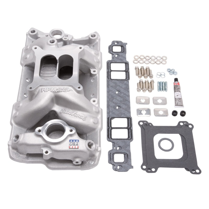 Edelbrock Manifold Installation Kit Performer RPM Air-Gap SBC 1957-1986 Natural Finish Edelbrock Manifold Installation Kit Performer RPM Air-Gap SBC 1957-1986 Natural Finish