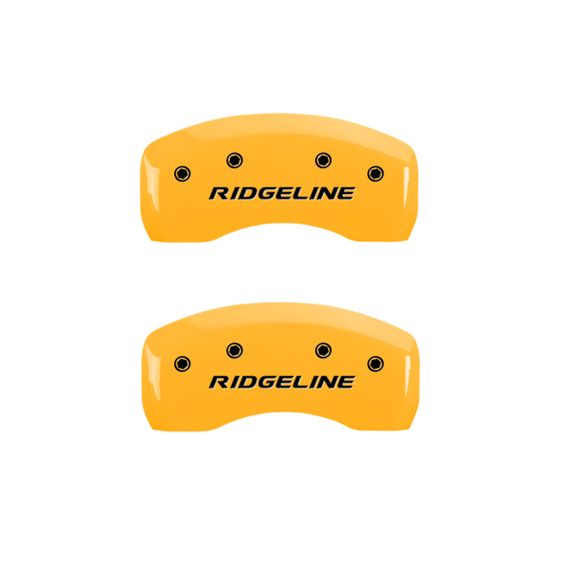 MGP 4 Caliper Covers Engraved Front & Rear Ridgeline Yellow Finish Black Char 2019 Honda Ridgeline MGP 4 Caliper Covers Engraved Front & Rear Ridgeline Yellow Finish Black Char 2019 Honda Ridgeline