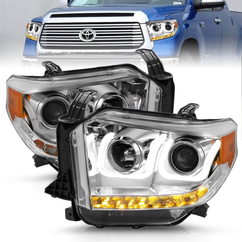 ANZO 2014-2016 Toyota Tundra Projector Headlights w/ U-Bar Chrome ANZO 2014-2016 Toyota Tundra Projector Headlights w/ U-Bar Chrome