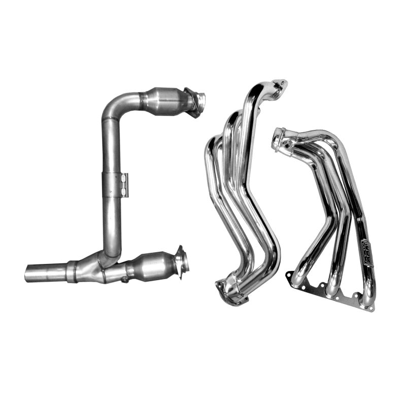 BBK 07-11 Jeep 3.8 V6 Long Tube Exhaust Headers And Y Pipe And Converters - 1-5/8 Silver Ceramic BBK 07-11 Jeep 3.8 V6 Long Tube Exhaust Headers And Y Pipe And Converters - 1-5/8 Silver Ceramic