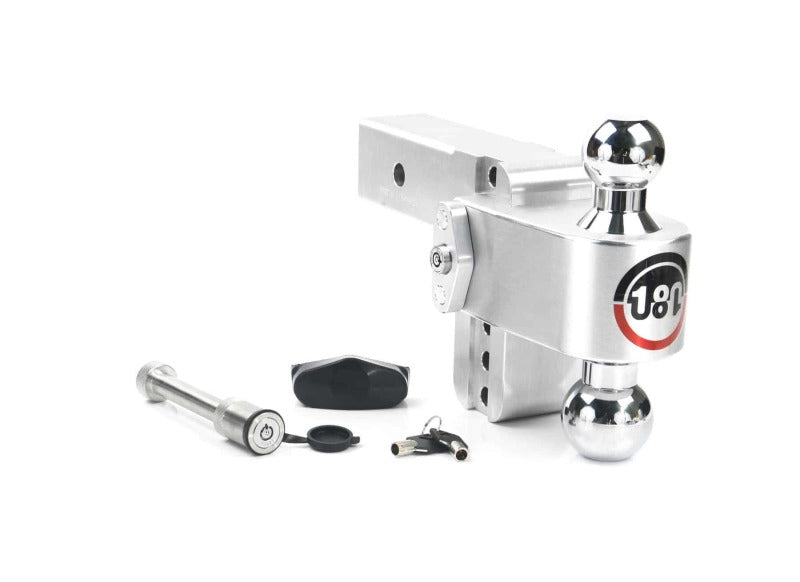 Weigh Safe 180 Hitch 4in Drop Hitch & 2.5in Shank (10K/18.5K GTWR) w/WS05 - Aluminum Weigh Safe 180 Hitch 4in Drop Hitch & 2.5in Shank (10K/18.5K GTWR) w/WS05 - Aluminum