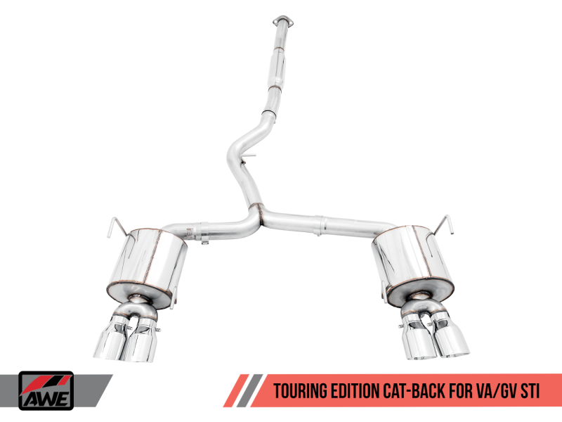 AWE Tuning Subaru STI VA / WRX GV / STI GV Sedan Touring Edition Exhaust - Chrome Silver Tip (102mm) AWE Tuning Subaru STI VA / WRX GV / STI GV Sedan Touring Edition Exhaust - Chrome Silver Tip (102mm)