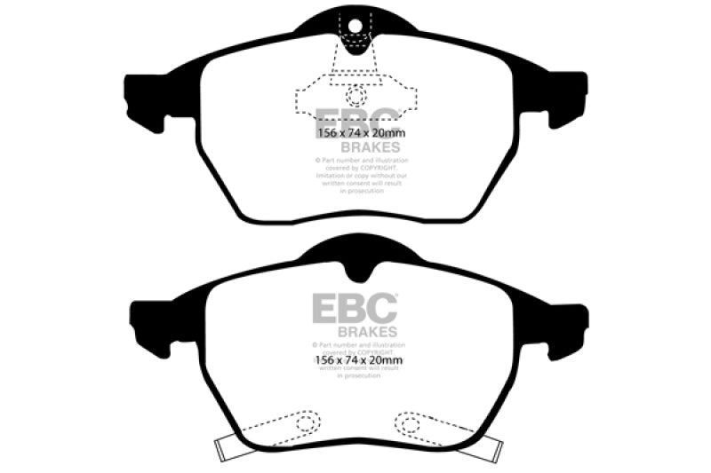 EBC 98 Saab 9-3 2.0 Turbo Redstuff Front Brake Pads EBC 98 Saab 9-3 2.0 Turbo Redstuff Front Brake Pads