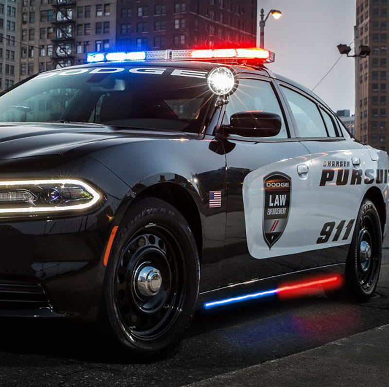 Putco 11-23 Dodge Charger Police Pursuit Blade Rocker Sideliners - Red & White w/ White Override Putco 11-23 Dodge Charger Police Pursuit Blade Rocker Sideliners - Red & White w/ White Override