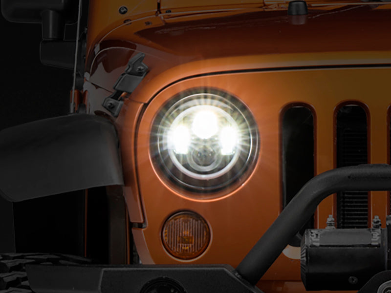Raxiom 97-18 Jeep Wrangler TJ/JK Axial Halo Headlights w/ DRL Amber Signals- Blk Hsng (Clear Lens) Raxiom 97-18 Jeep Wrangler TJ/JK Axial Halo Headlights w/ DRL Amber Signals- Blk Hsng (Clear Lens)