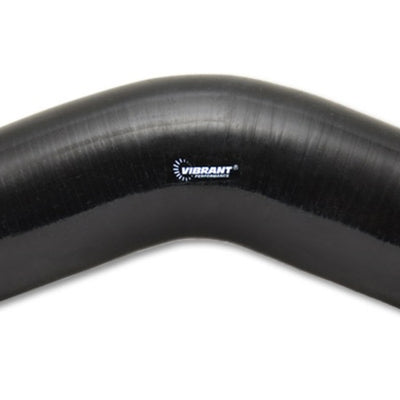 Vibrant 4 Ply Reinforced Silicone Elbow Connector - 5in ID x 4in Leg 45 Deg Elbow (BLACK)