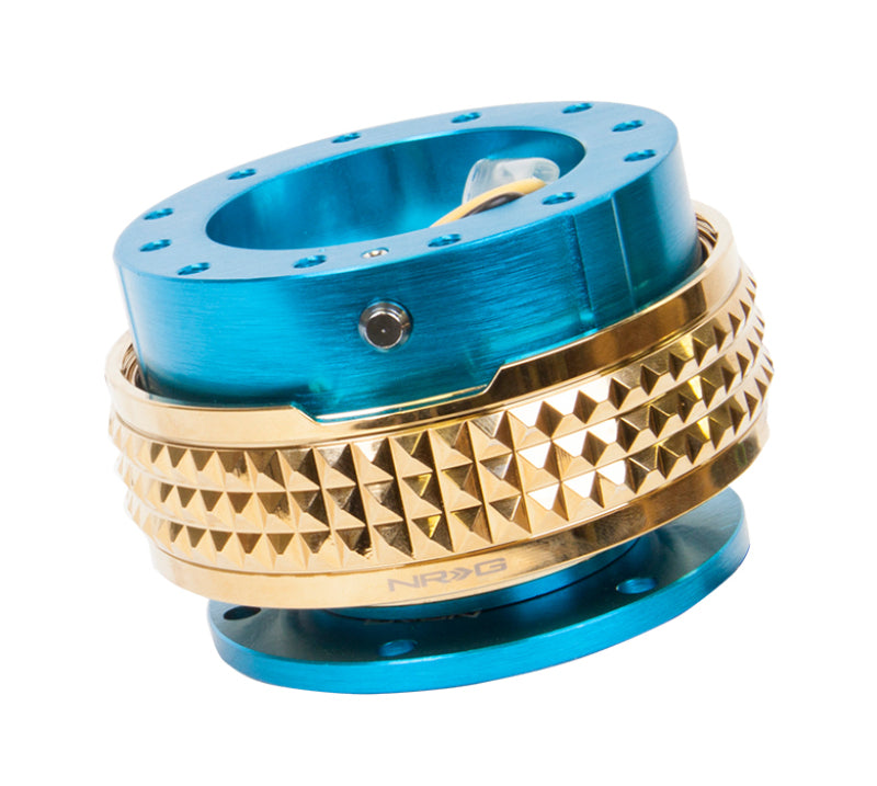 NRG Quick Release Kit - Pyramid Edition - New Blue Body / Chrome Gold Pyramid Ring NRG Quick Release Kit - Pyramid Edition - New Blue Body / Chrome Gold Pyramid Ring