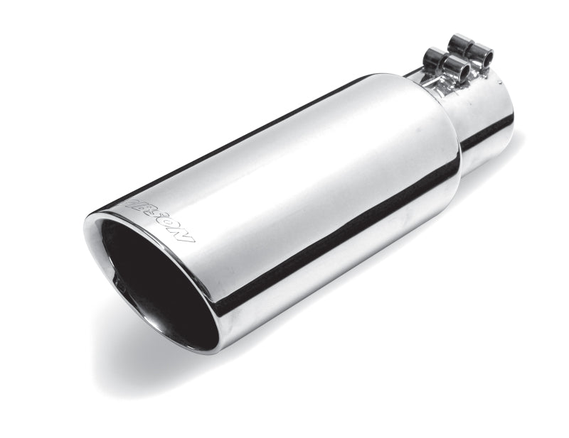 Gibson Round Dual Wall Angle-Cut Tip - 4in OD/2.25in Inlet/6.5in Length - Stainless Gibson Round Dual Wall Angle-Cut Tip - 4in OD/2.25in Inlet/6.5in Length - Stainless