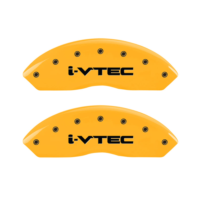 MGP 4 Caliper Covers Engraved Front & Rear i-Vtec Yellow finish black ch MGP 4 Caliper Covers Engraved Front & Rear i-Vtec Yellow finish black ch