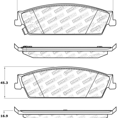 StopTech Sport Brake Pads w/Shims and Hardware - Front