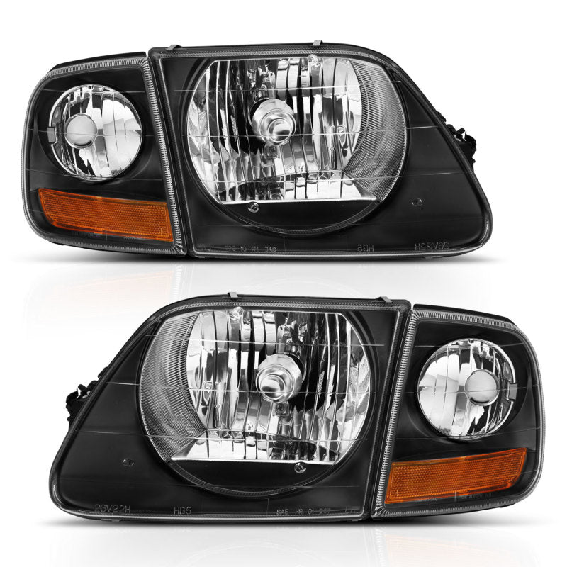 ANZO 1997-2003 Ford F150 Crystal Headlight Black w/ Parking Light ANZO 1997-2003 Ford F150 Crystal Headlight Black w/ Parking Light