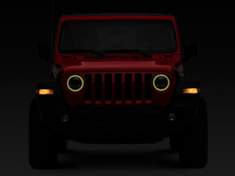 Raxiom 18-22 Jeep Wrangler JL/JT Axial 9-Inch LED Headlights w/RGB Halo- Blk Housing (Clear Lens) Raxiom 18-22 Jeep Wrangler JL/JT Axial 9-Inch LED Headlights w/RGB Halo- Blk Housing (Clear Lens)