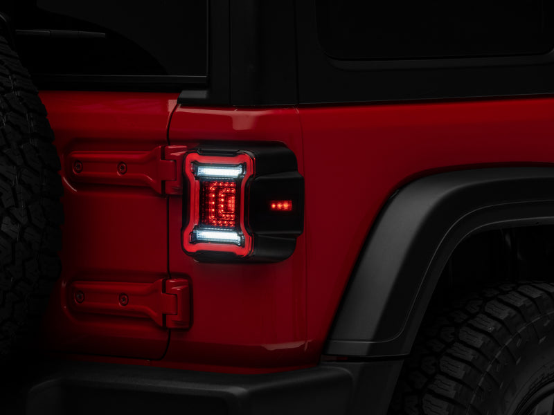 Raxiom 18-22 Jeep Wrangler JL Axial Series Plateau LED Tail Lights- Black Housing (Smoked Lens) Raxiom 18-22 Jeep Wrangler JL Axial Series Plateau LED Tail Lights- Black Housing (Smoked Lens)