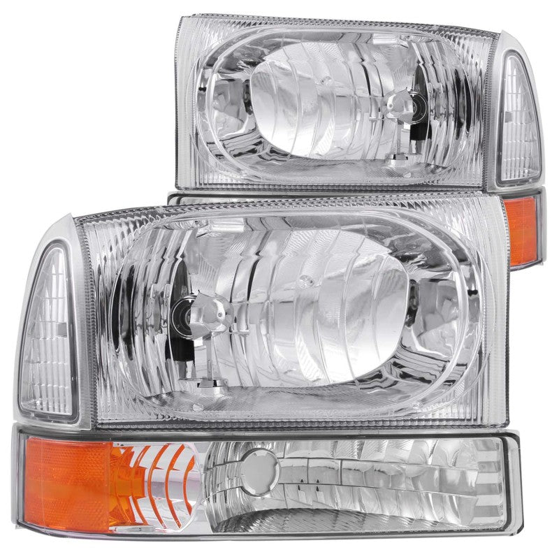 ANZO 2000-2004 Ford Excursion Crystal Headlights Chrome w/ Corner Lights 2pc ANZO 2000-2004 Ford Excursion Crystal Headlights Chrome w/ Corner Lights 2pc