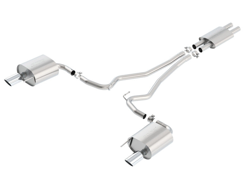 Borla Cat Back 15-17 Ford Mustang 3.7L V6 MT/AT 2.25in Pipe 4in Single Round Rolled Tips Borla Cat Back 15-17 Ford Mustang 3.7L V6 MT/AT 2.25in Pipe 4in Single Round Rolled Tips