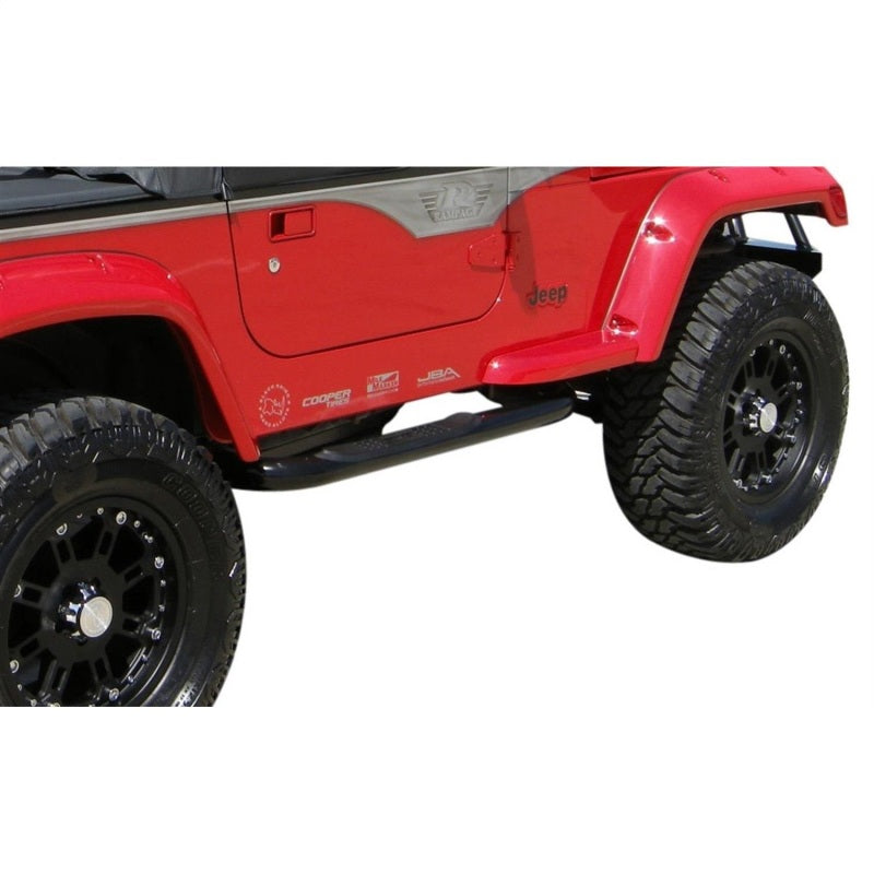 Rampage 1987-1995 Jeep Wrangler(YJ) 3 Inch Round Nerf Bar - Black Rampage 1987-1995 Jeep Wrangler(YJ) 3 Inch Round Nerf Bar - Black