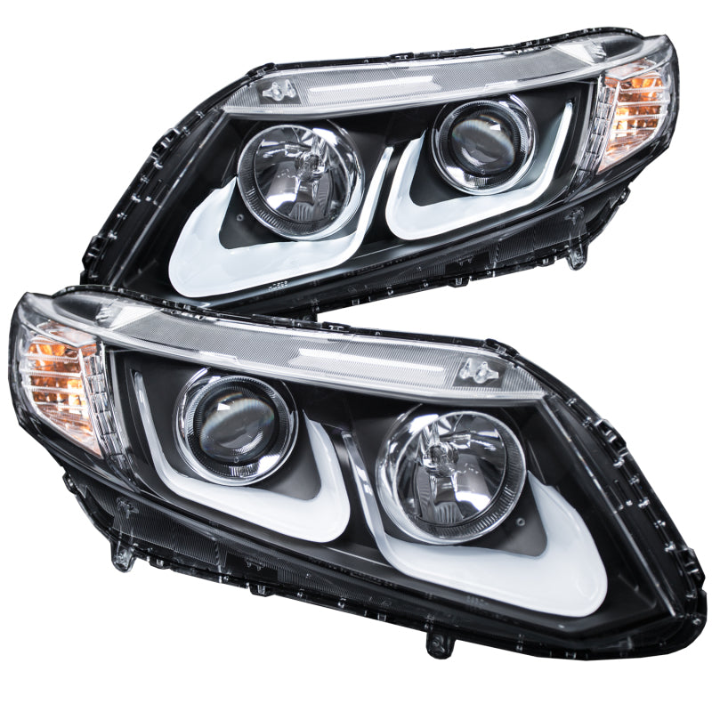 ANZO 2012-2015 Honda Civic Projector Headlights w/ U-Bar Black ANZO 2012-2015 Honda Civic Projector Headlights w/ U-Bar Black