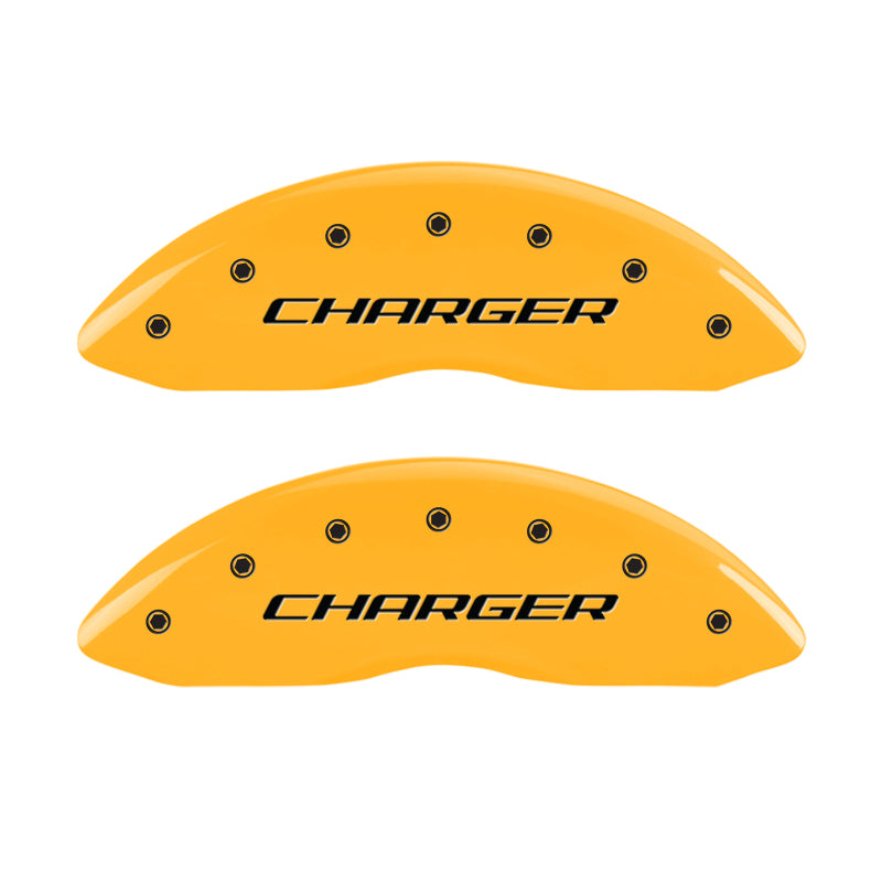 MGP 4 Caliper Covers Engraved Front & Rear Block/Charger Yellow Finish Black Char 2006 Dodge Charger MGP 4 Caliper Covers Engraved Front & Rear Block/Charger Yellow Finish Black Char 2006 Dodge Charger