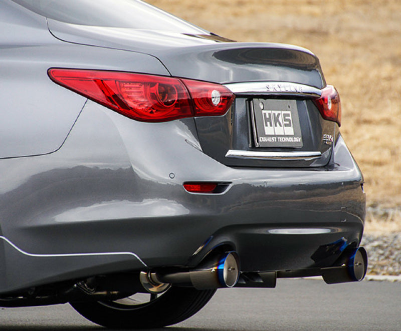HKS Infiniti Q50 Hybrid VQ37 Dual Hi-Power Titanium Tip Catback Exhaust HKS Infiniti Q50 Hybrid VQ37 Dual Hi-Power Titanium Tip Catback Exhaust