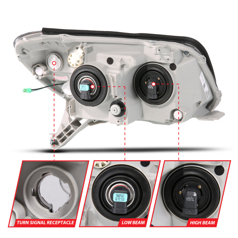 ANZO 06-09 Toyota 4 Runner Projector Headlights Plank Style - Black ANZO 06-09 Toyota 4 Runner Projector Headlights Plank Style - Black